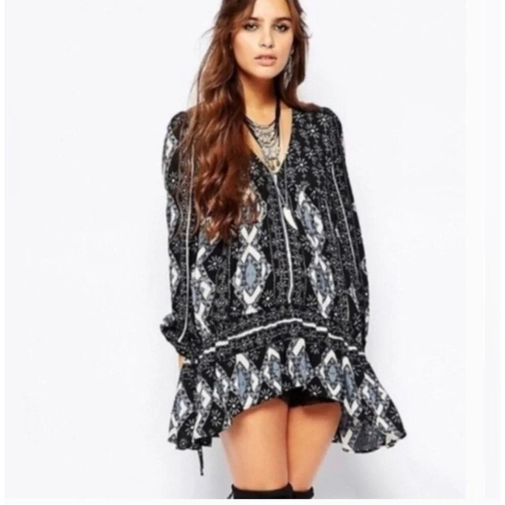 Free People Down By The Bay Tunic Bohemian Size XS